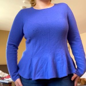 Large blue cashmere Antonio Melani sweater